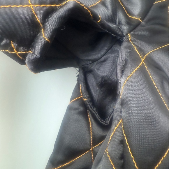 Vintage Jean Paul Women's Black Quilted Embroidered Black and Gold Jacket SZ 12 - Picture 15 of 16